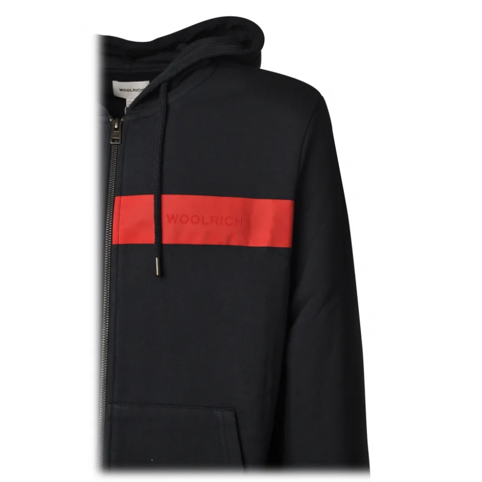 Woolrich - Luxury Fleece FZ Hooded Sweatshirt - Blue - Sweatshirt - Luxury Exclusive Collection - Avvenice