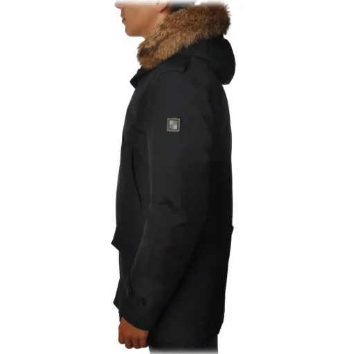 Woolrich - Parka with Hood and Elbow Patches  - Blue - Jacket - Luxury Exclusive Collection - Avvenice