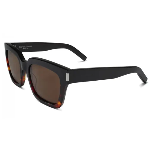 Yves Saint Laurent - Bold SL1 Sunglasses with Square Thick Frames and Nylon Lenses Brown and Havana - Saint Laurent Eyewear - Avvenice