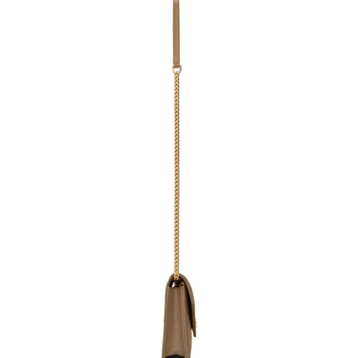 Yves Saint Laurent - Cassandre Envelope Chain Wallet in Grain De Poudre Leather - Taupe - Exclusive Collection - Avvenice