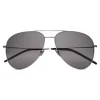Yves Saint Laurent - Classic SL 11 Aviator Sunglasses with Iron Bridge - Oxidized Silver - Saint Laurent Eyewear - Avvenice