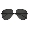 Yves Saint Laurent - Classic SL 11 Folk Aviator Sunglasses with Double Metal Bridge - Black - Saint Laurent Eyewear - Avvenice