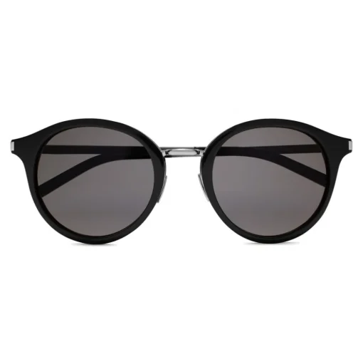 Yves Saint Laurent - Classic SL 57 Round Sunglasses with Metal Bridge and Mineral Glass Lenses - Bronze - Saint Laurent Eyewear - Avvenice