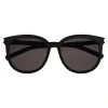 Yves Saint Laurent - Classic SL 284/F Sunglasses with Rounded Frame and Nylon Lenses - Black - Saint Laurent Eyewear - Avvenice