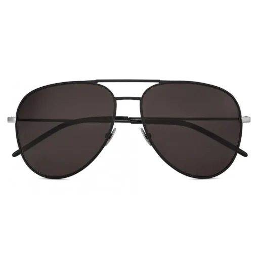 Yves Saint Laurent - Classic SL 11 Aviator Sunglasses with Double Metal Bridge and Nylon Lenses - Black - Saint Laurent Eyewear - Avvenice