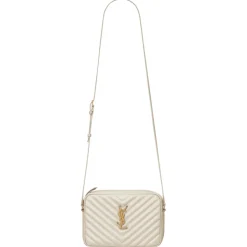 Yves Saint Laurent - Lou Camera Bag in Quilted Leather - Creme Soft - Saint Laurent Exclusive Collection - Avvenice