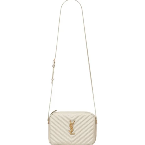 Yves Saint Laurent - Lou Camera Bag in Quilted Leather - Creme Soft - Saint Laurent Exclusive Collection - Avvenice