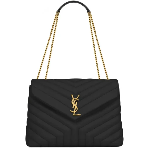 Yves Saint Laurent - Loulou Medium in Quilted Leather - Black Light Bronze - Saint Laurent Exclusive Collection - Avvenice