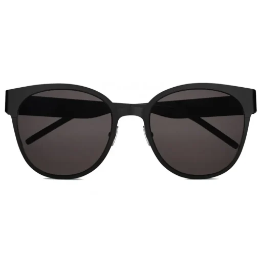 Yves Saint Laurent - Monogramme SL M42 Round Sunglasses with Nylon Lenses and Acetate Temples - Black - Saint Laurent Eyewear - Avvenice