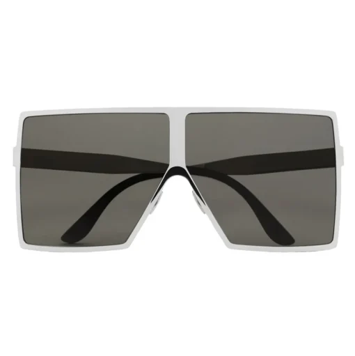 Yves Saint Laurent - New Wave 182 Betty Silver Sunglasses in Shiny Metal with Gray Nylon Lenses - Saint Laurent Eyewear - Avvenice