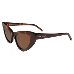 Yves Saint Laurent - New Wave SL 213 Lily Sunglasses with Triangular Frame - Havana - Saint Laurent Eyewear - Avvenice