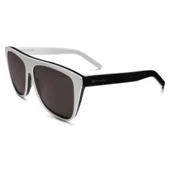 Yves Saint Laurent - New Wave SL 1/F Sunglasses with Square Wellington Frame - White Stonewash - Saint Laurent Eyewear - Avvenice