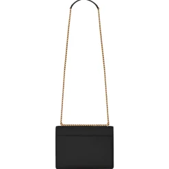 Yves Saint Laurent - Sunset Medium in Smooth Leather - Black Gold - Saint Laurent Exclusive Collection - Avvenice