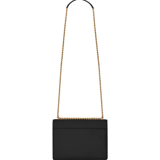Yves Saint Laurent - Sunset Medium in Smooth Leather - Black Gold - Saint Laurent Exclusive Collection - Avvenice
