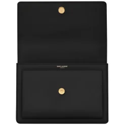 Yves Saint Laurent - Sunset Medium in Smooth Leather - Black Gold - Saint Laurent Exclusive Collection - Avvenice