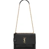 Yves Saint Laurent - Sunset Large in Crocodile-Embossed Leather - Black - Saint Laurent Exclusive Collection - Avvenice