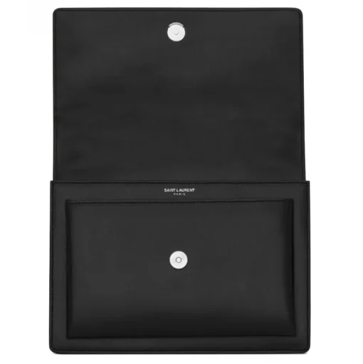 Yves Saint Laurent - Sunset Medium in Smooth Leather - Black Silver - Saint Laurent Exclusive Collection - Avvenice