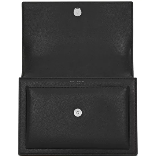 Yves Saint Laurent - Sunset Medium in Coated-Bark Leather - Black - Saint Laurent Exclusive Collection - Avvenice