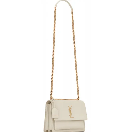 Yves Saint Laurent - Sunset Medium in Smooth Leather - Blanc Vintage - Saint Laurent Exclusive Collection - Avvenice