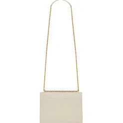 Yves Saint Laurent - Sunset Medium in Crocodile-Embossed Leather - Blanc Vintage - Saint Laurent Exclusive Collection - Avvenice
