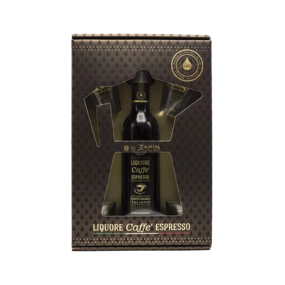 Zanin 1895 - Golmar - Espresso Coffee Liquor + 4 Glasses - Made in Italy - 20 % vol. - Spirit of Excellence - Avvenice